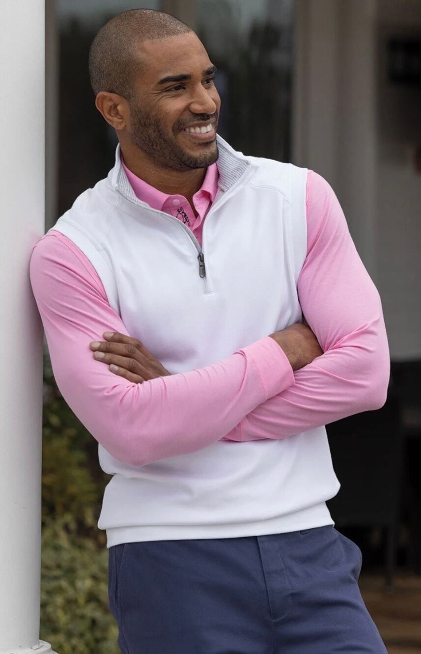 Bobby Jones NWOT Men’s Signature Leaderboard Pima Cotton Quarter Zip Vest XL